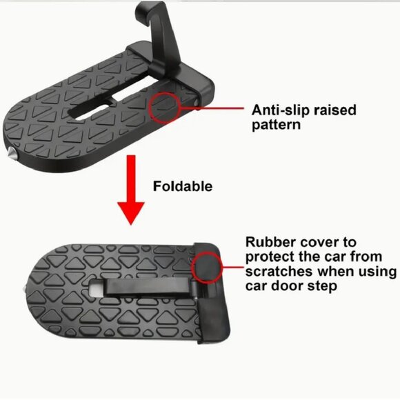 Folding Aluminum Car Step 400lbs Capacity Universal Fit for Cars & SUVs - Picture 1 of 10